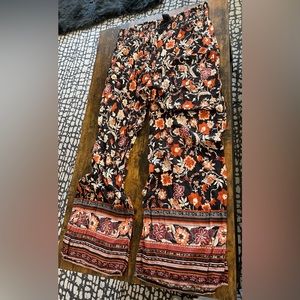 Wide leg patterned pants
